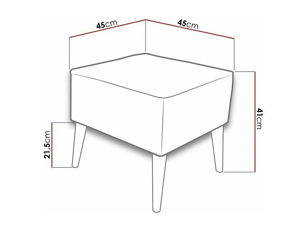Puf Comfivo 205, Amarillo, 41x45x45cm, Tapiz, Patas: Madera