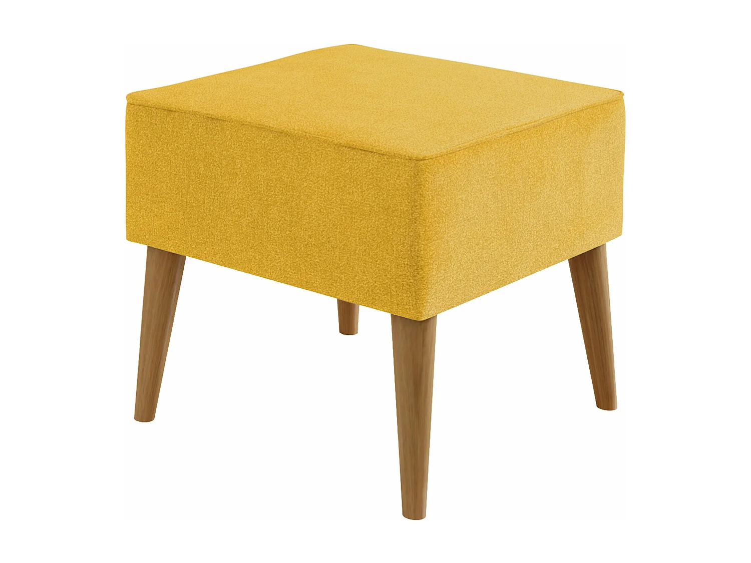 Puf Comfivo 205, Amarillo, 41x45x45cm, Tapiz, Patas: Madera