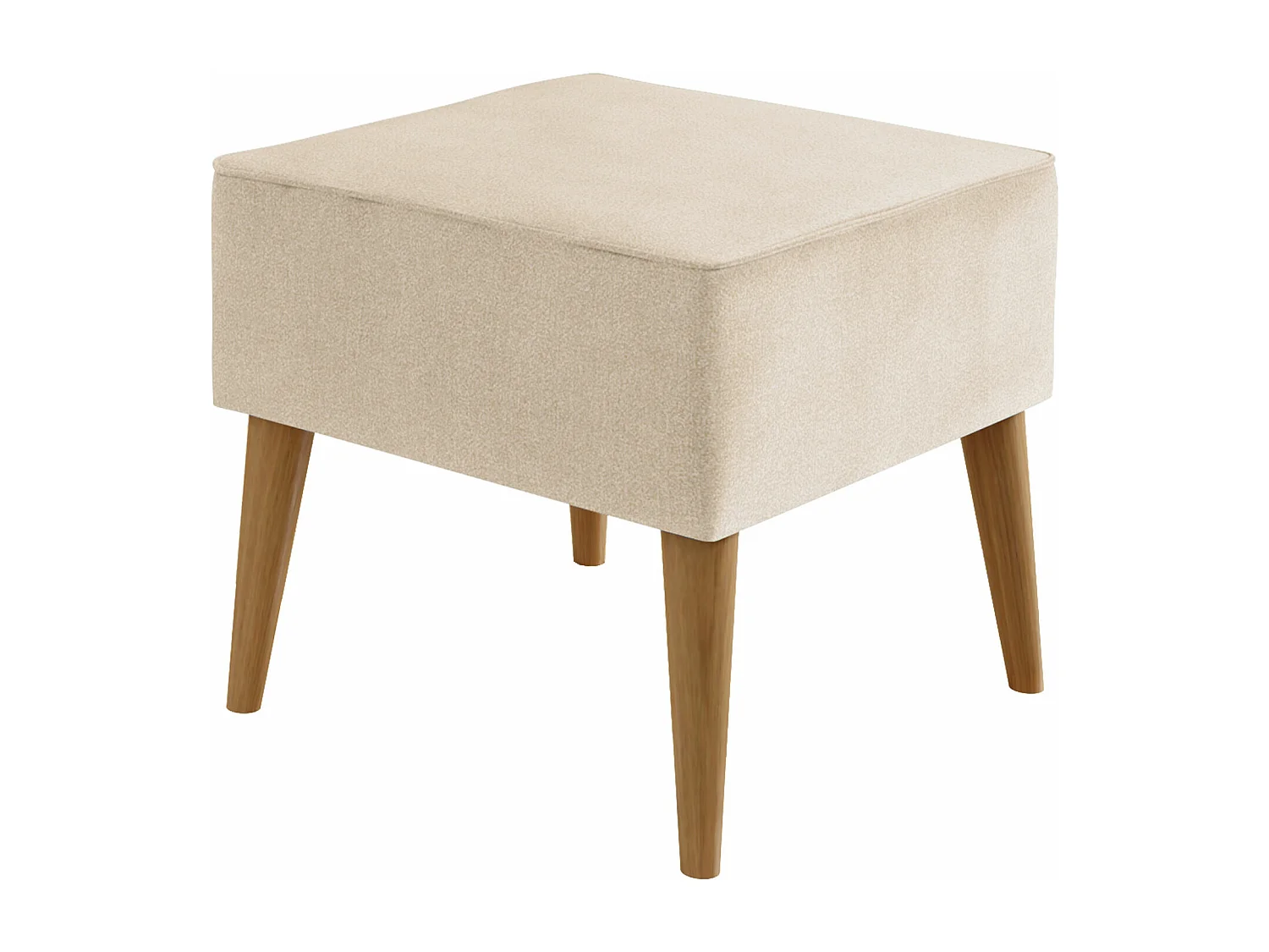 Pouf Comfivo 205, Brun clair, 41x45x45cm, Tissu, Pieds: Bois
