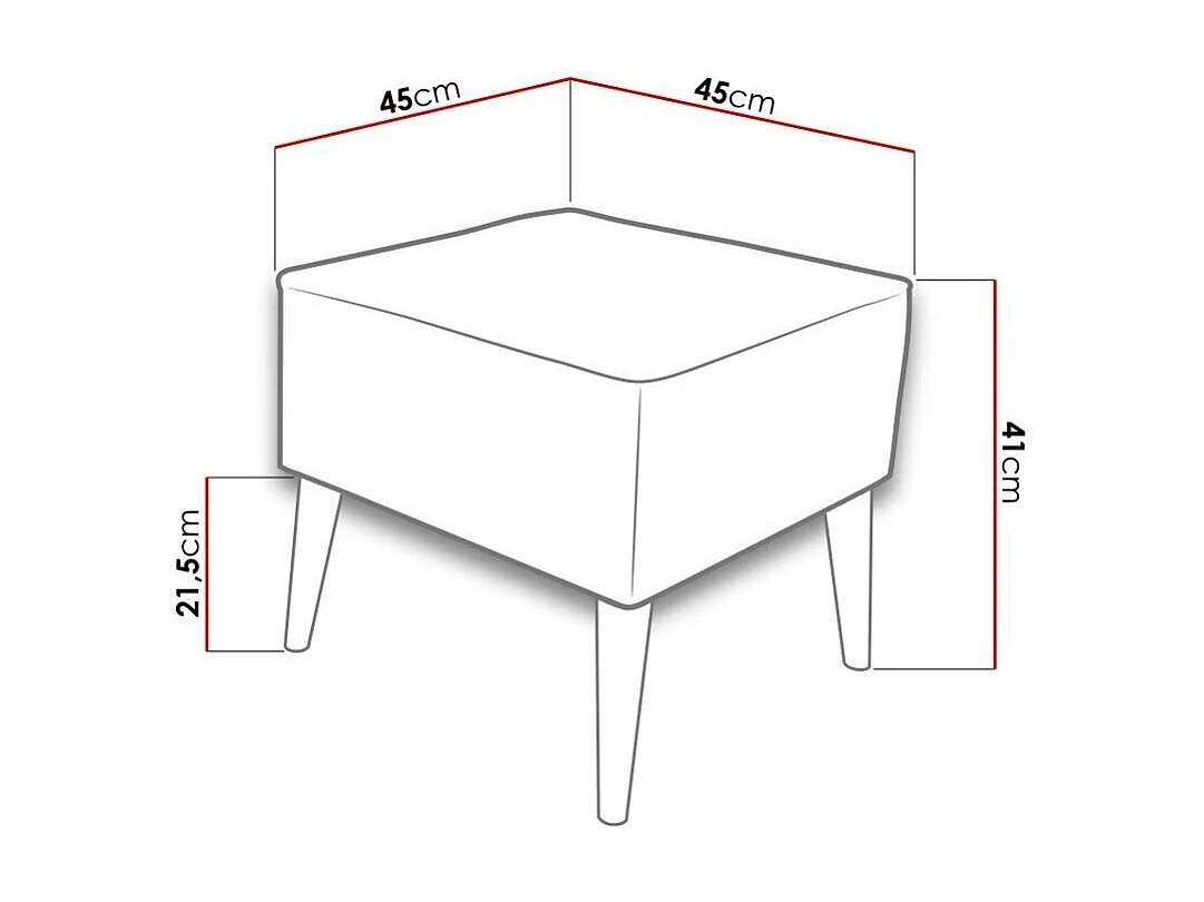 Pouf Comfivo 205, Brun clair, 41x45x45cm, Tissu, Pieds: Bois