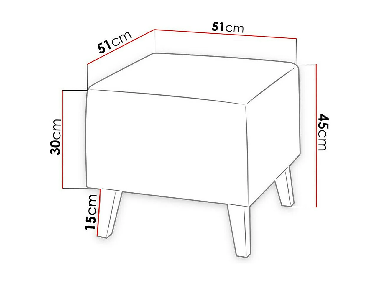Pufe Delbene 103, Cinzento, 5x5x5cm