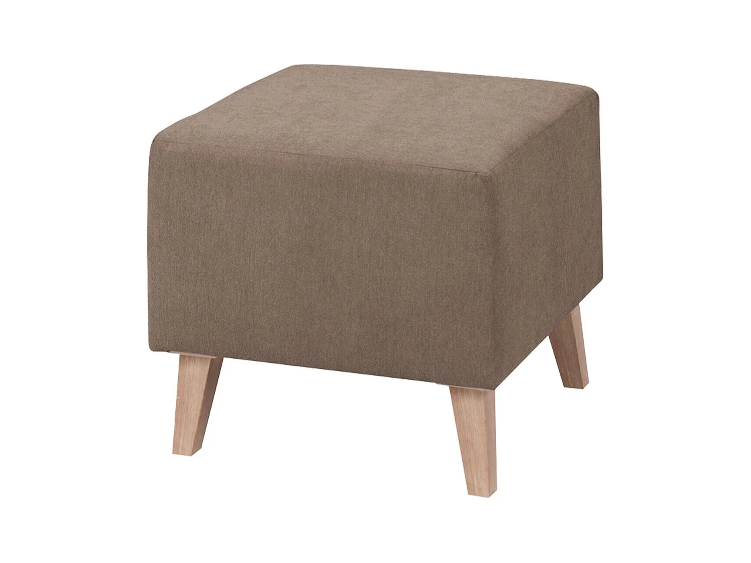 Pouf Delbene 103, Marron, 45x51x51cm, Pieds: Plastique