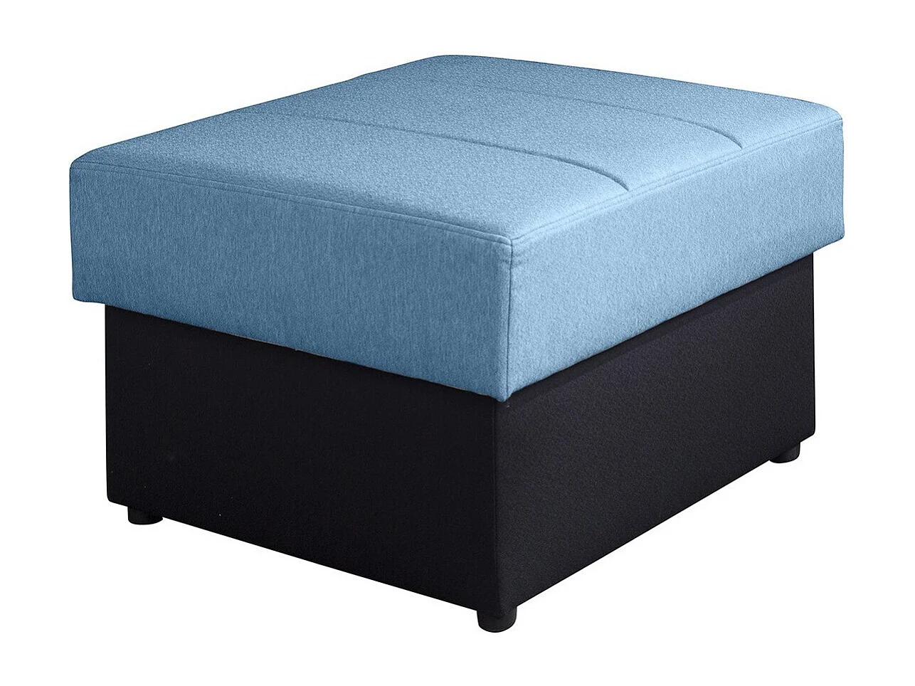 Pouf Tivdalu 118, Bleu, 48x70x70cm, Tapisserie, Pieds: Plastique, Boîte de rangement