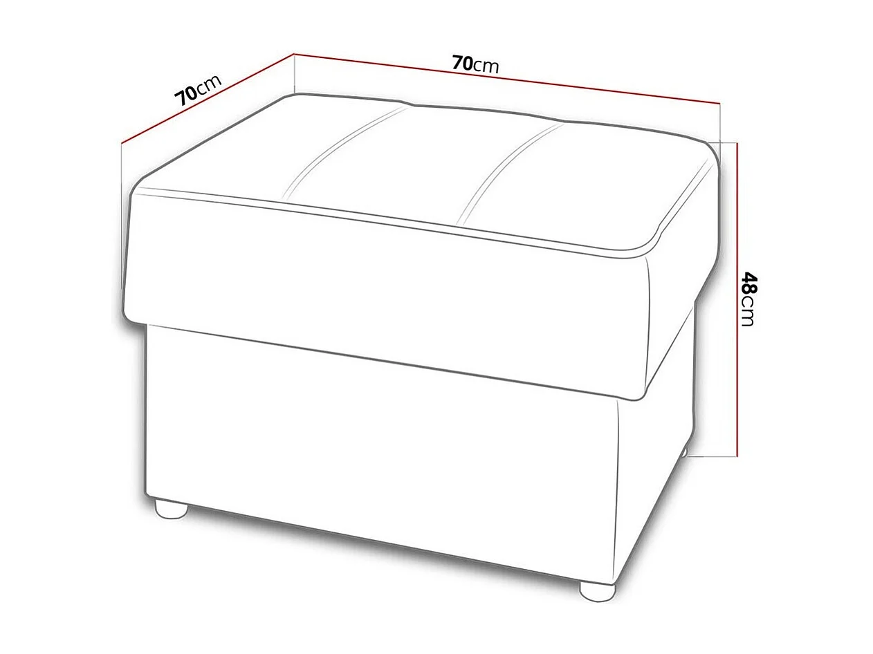 Pouf Tivdalu 118, Bleu, 48x70x70cm, Tapisserie, Pieds: Plastique, Boîte de rangement