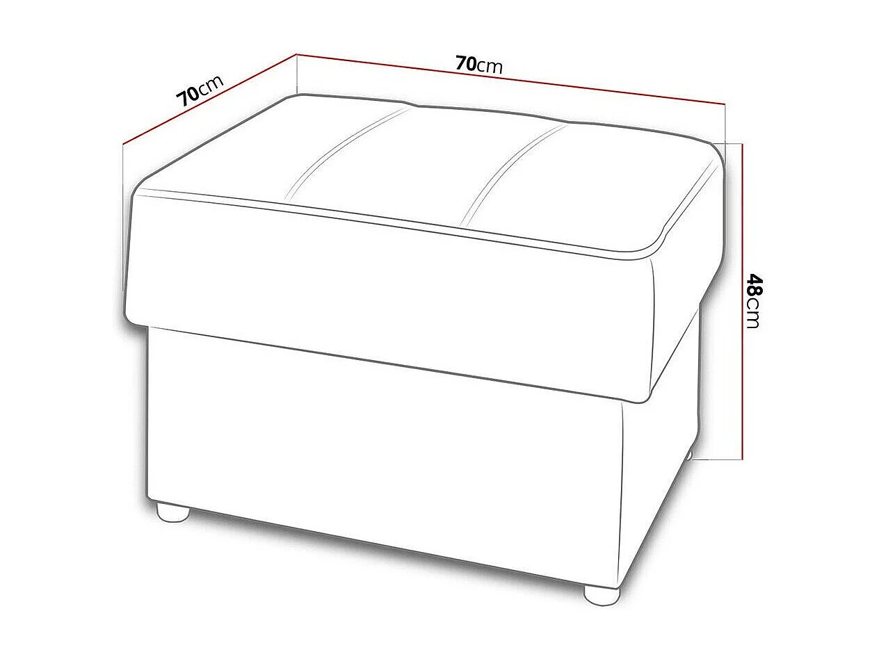 Pouf Tivdalu 118, Bleu, 48x70x70cm, Tapisserie, Pieds: Plastique, Boîte de rangement