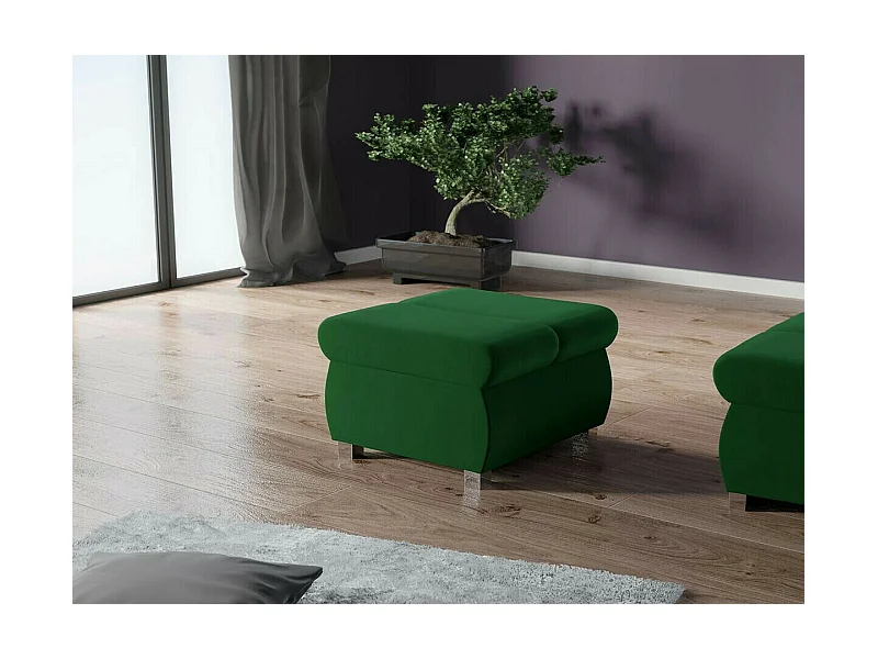 Puf Comfivo 142, Verde, 39x60x60cm, Tapiz, Patas: Metal