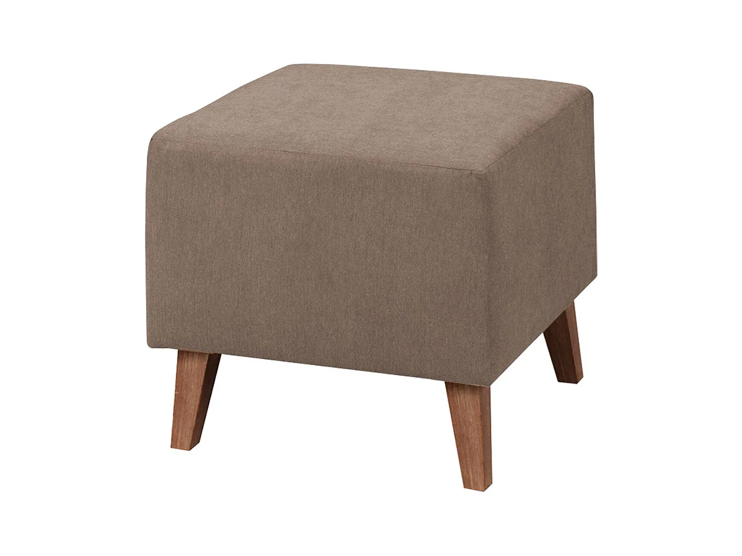 Pouf Delbene 103, Marron, 45x51x51cm, Pieds: Plastique
