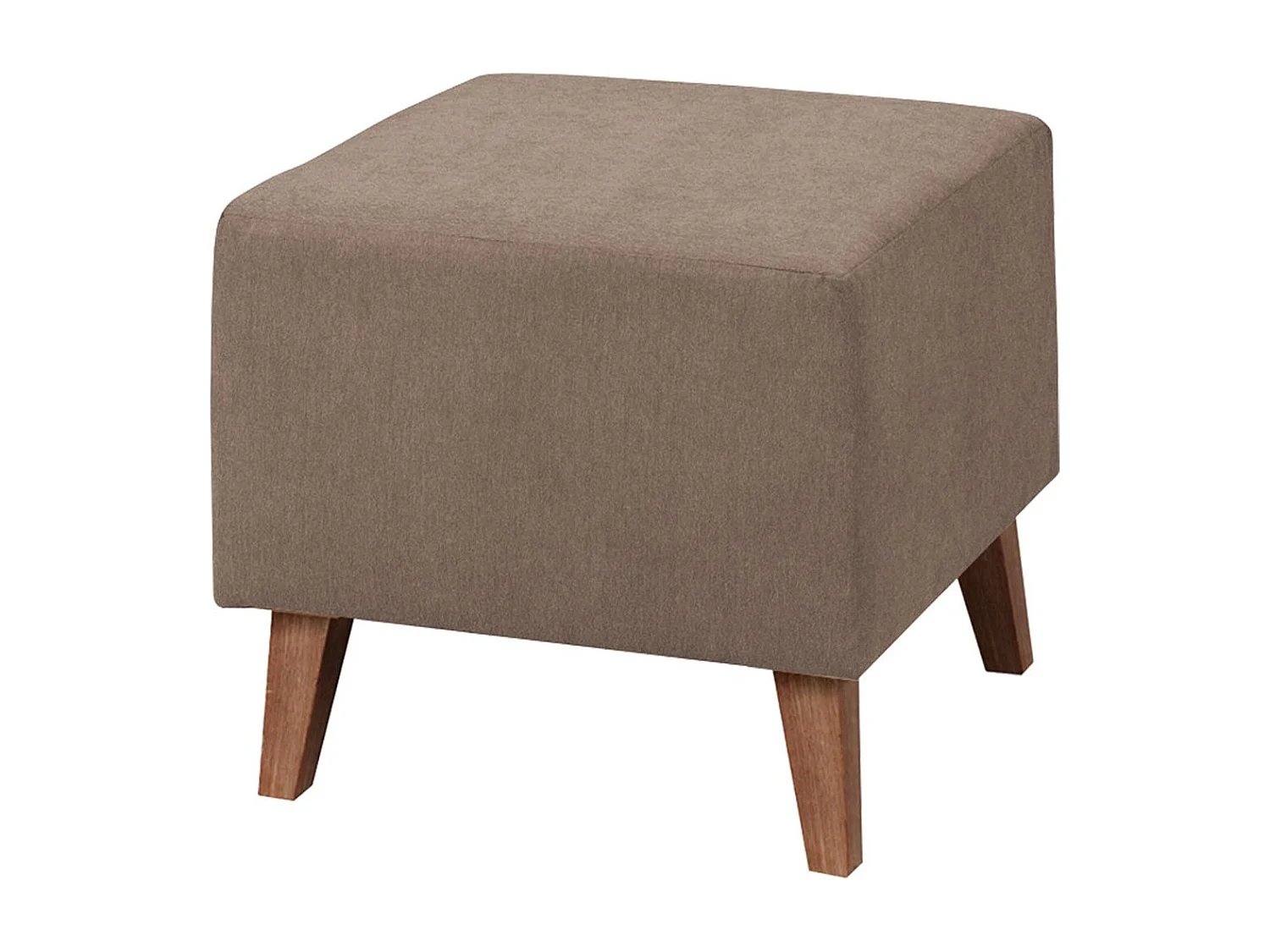 Pouf Delbene 103, Marron, 45x51x51cm, Pieds: Plastique