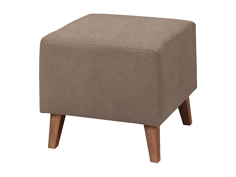 Pouf Delbene 103, Marron, 45x51x51cm, Pieds: Plastique