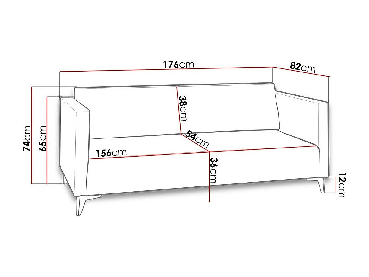 Sofá Virmore 100, Funcionalidade de dormir, Cama com arrumação, Azul