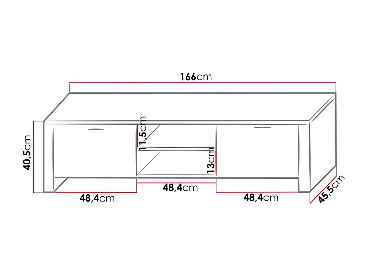 Mueble TV Nashville 104, Número de puertas: 2.00, 166x41x46cm