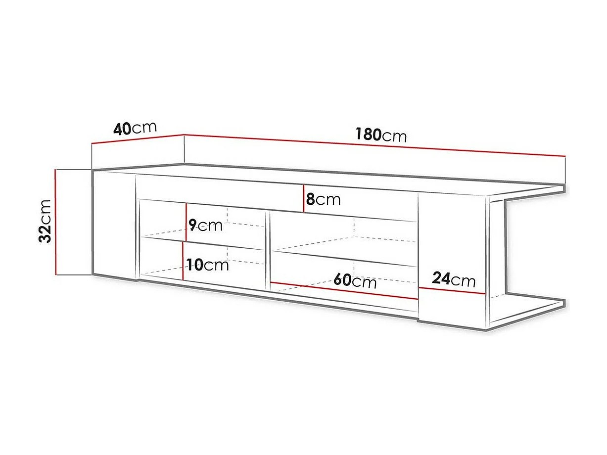 Mueble TV Nashville 112, 180x32x40cm