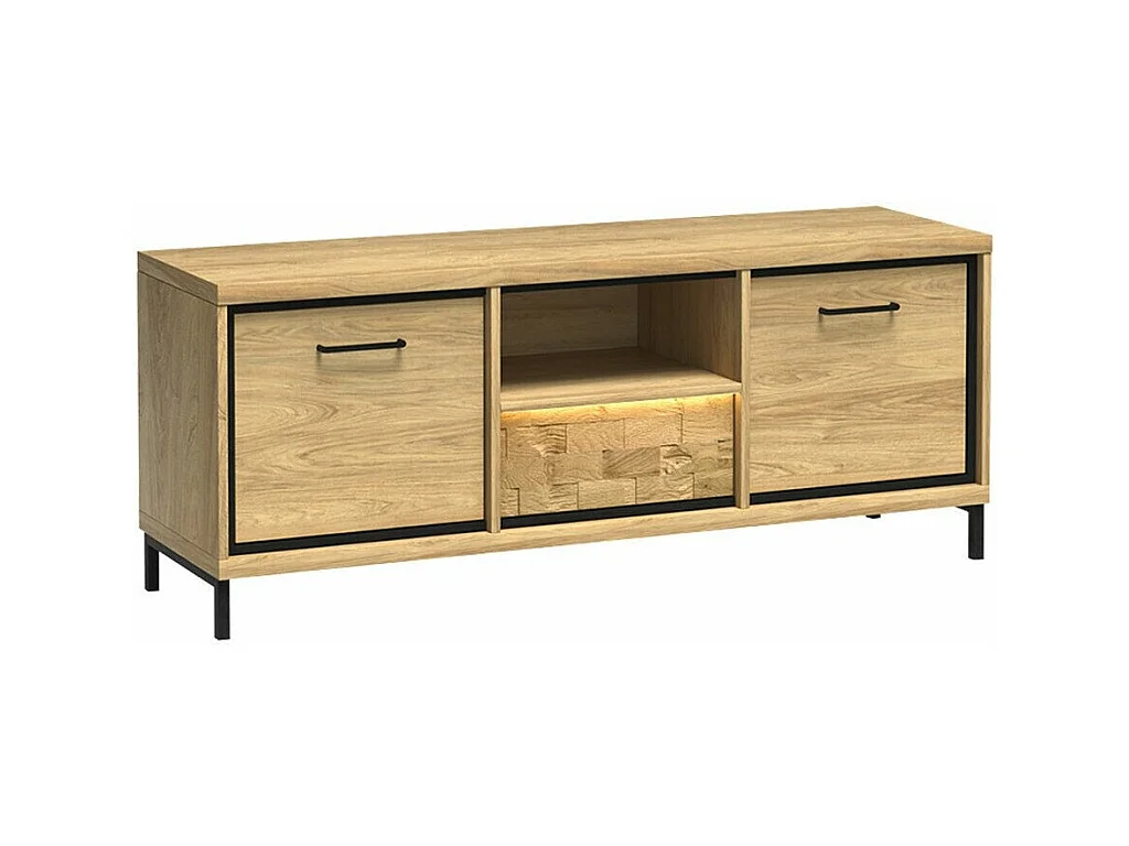 Mueble TV Stanton F113, Roble|Luminoso madera, Número de puertas: 2.00, 139x48x41cm