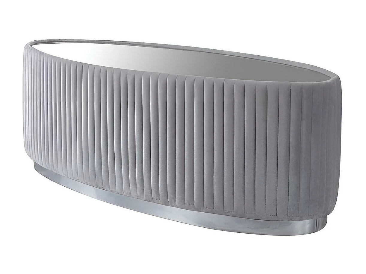 Table basse Grand/Tissu&Verre/Gris