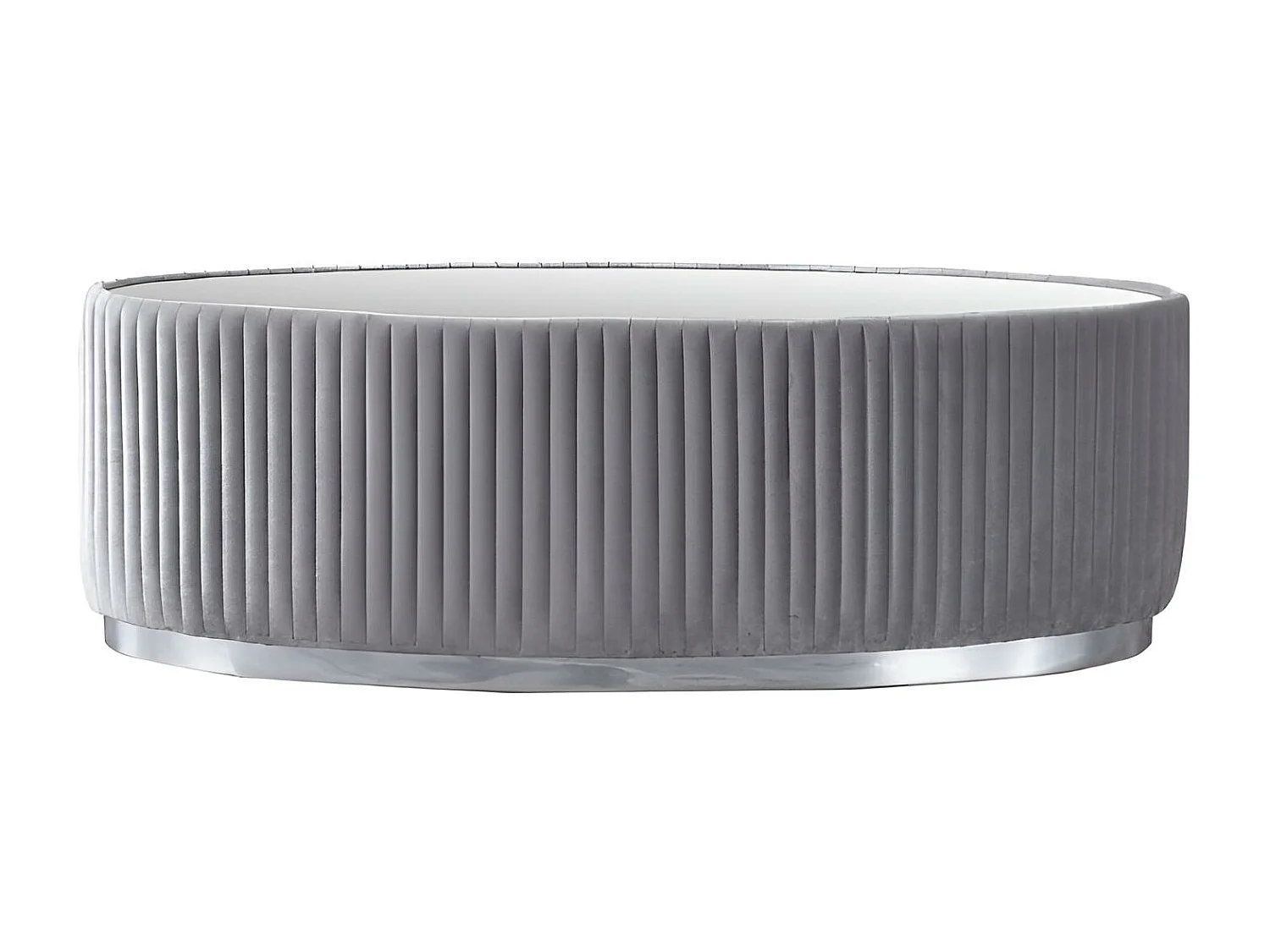 Table basse Grand/Tissu&Verre/Gris