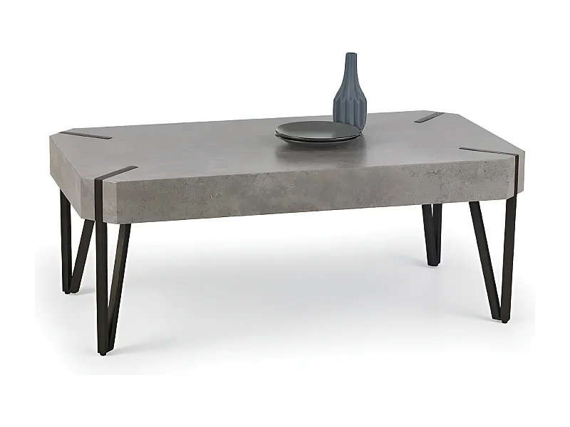 Table basse Emily/MDF et métal/chêne marron