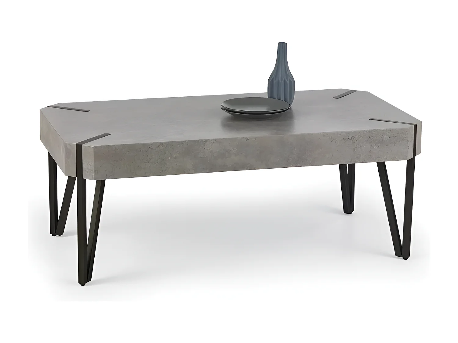 Table basse Emily/MDF et métal/chêne marron