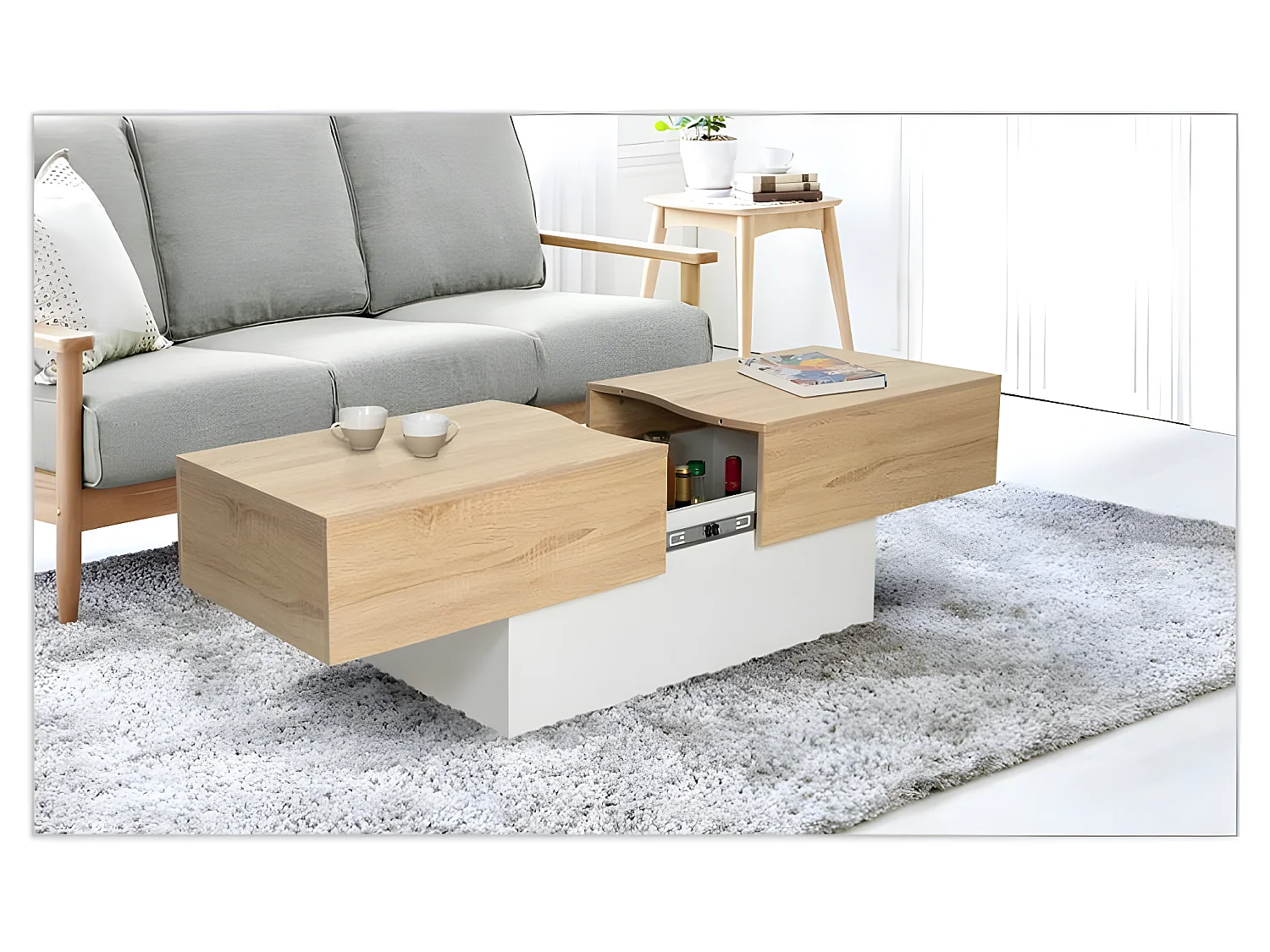 Table basse Cleo (B&W)/Marron&Blanc