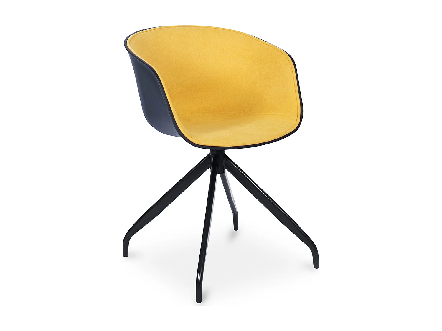 Sedia da ufficio con braccioli - Sedia da scrivania di design nera - Jodie