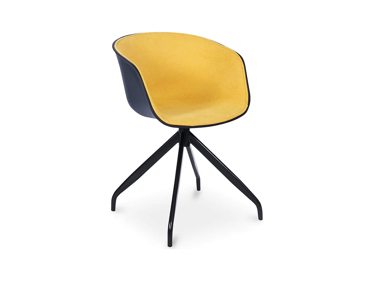 Chaise de bureau avec accoudoirs - Chaise de bureau design noire - Jodie Jaune