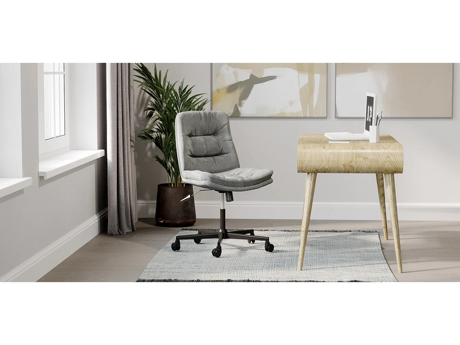 Silla de Oficina Tapizada - Giratoria - Hera