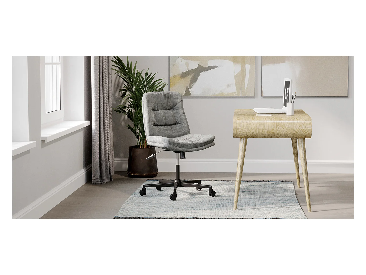 Silla de Oficina Tapizada - Giratoria - Hera