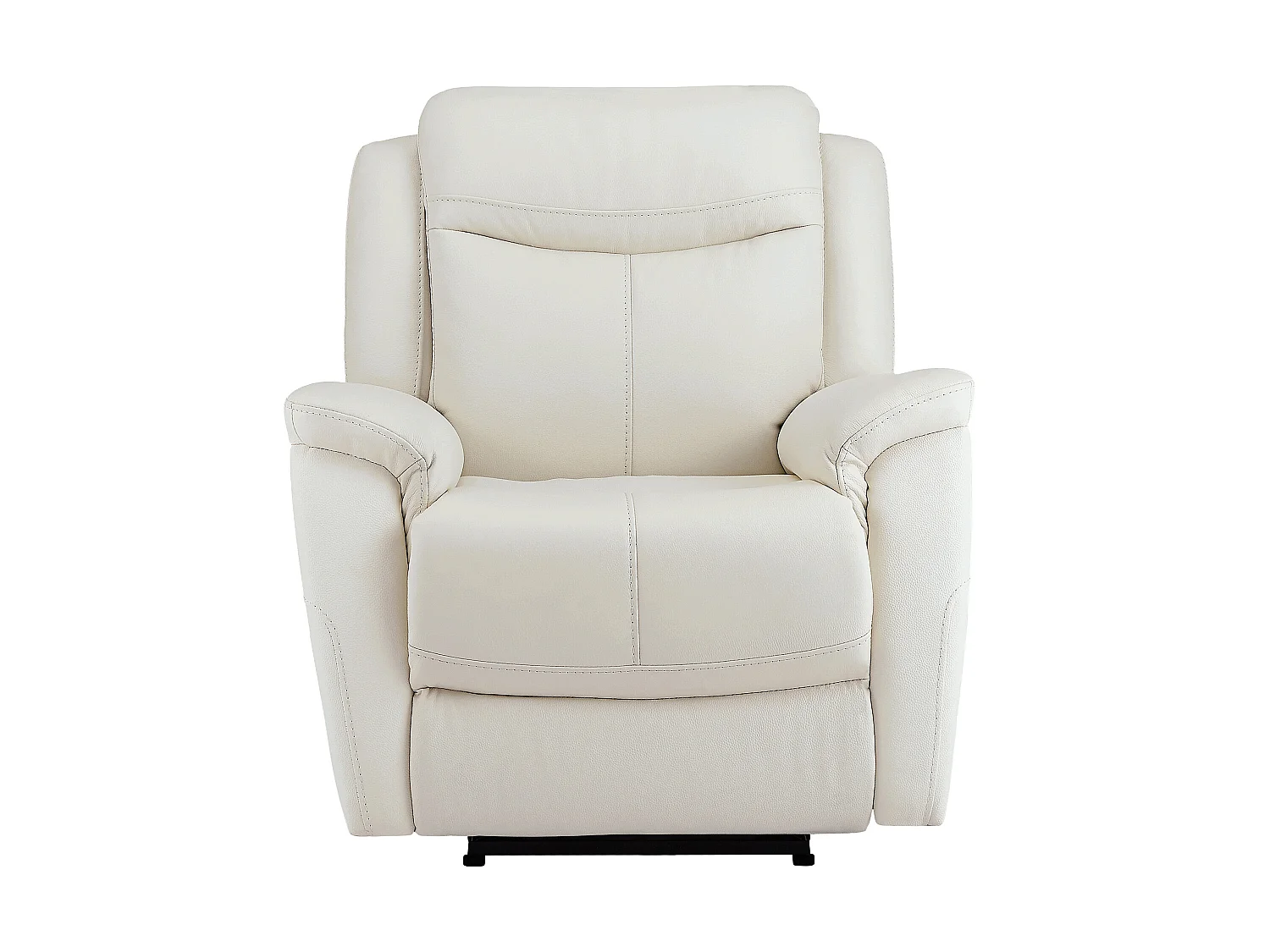 Relaxsofa 3-Sitzer & Relaxsessel elektrisch - Rindsleder - Weiß - NOMAJO