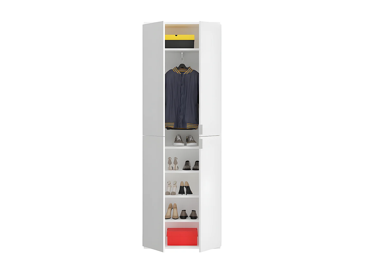 ProjektX armoire de rangement 4 portes blanche.