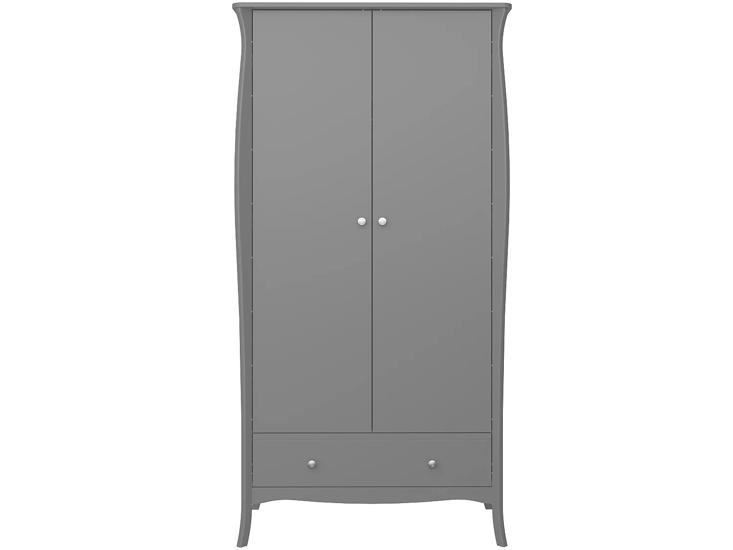 Baroque Kleiderschrank 2 Türen und 1 Schublade grau.