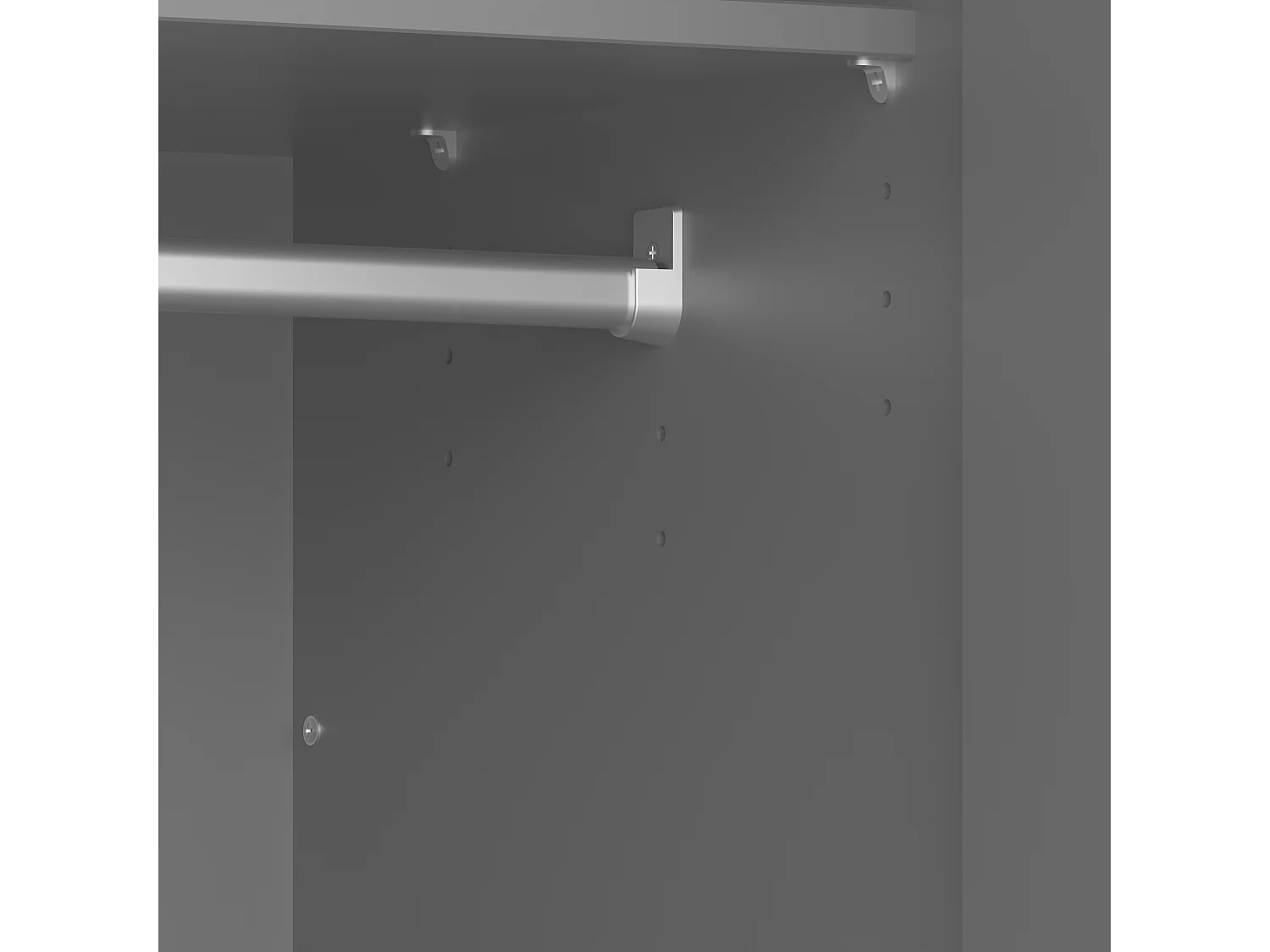 Baroque Kleiderschrank 2 Türen und 1 Schublade grau.