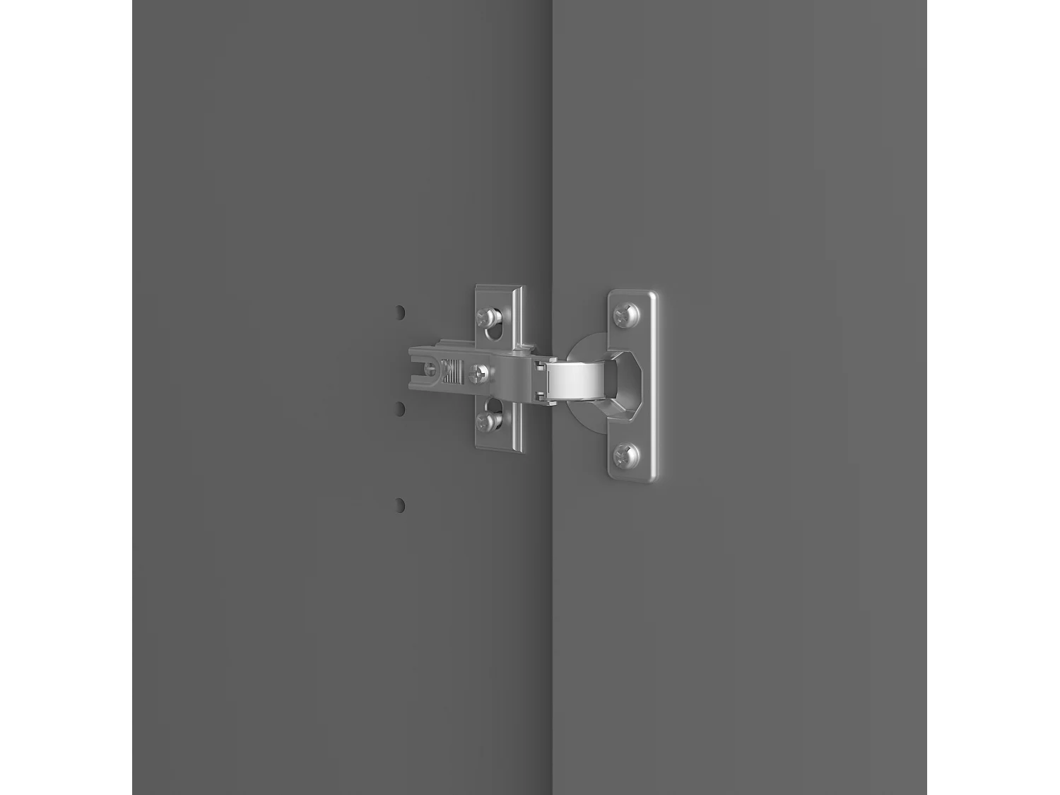 Baroque Kleiderschrank 2 Türen und 1 Schublade grau.