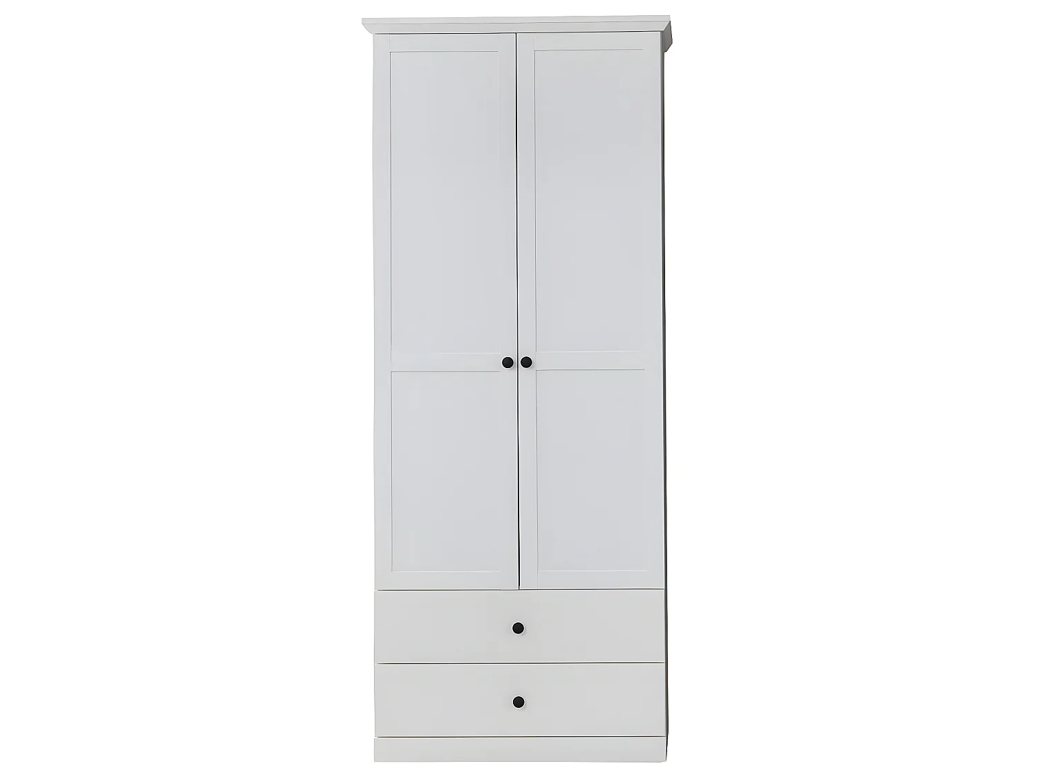 BrandsonBaxter Armoire 2 portes, 2 tiroirs, blanc.