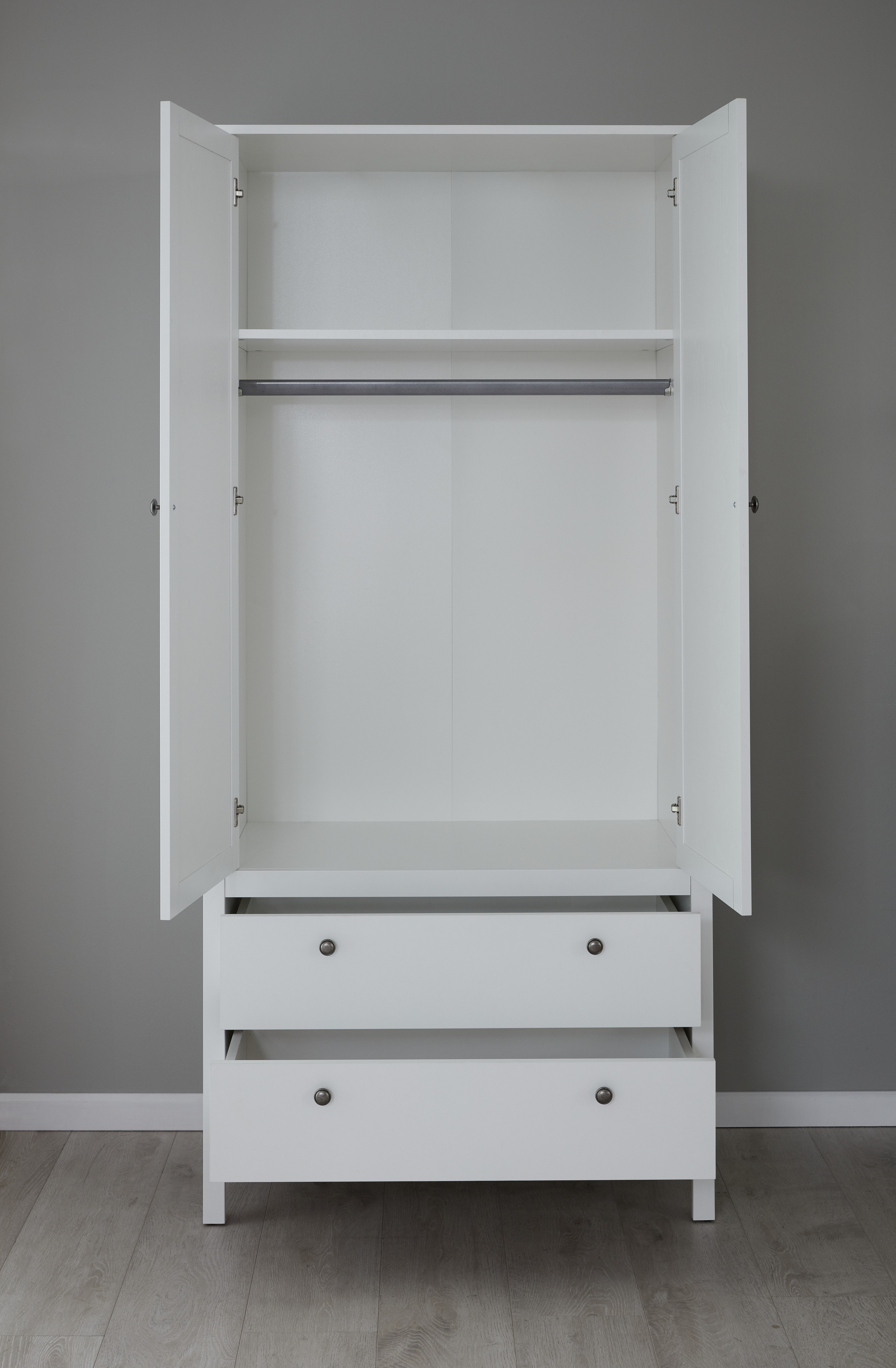 Ory Armoire 2 portes et 2 tiroirs, blanc.