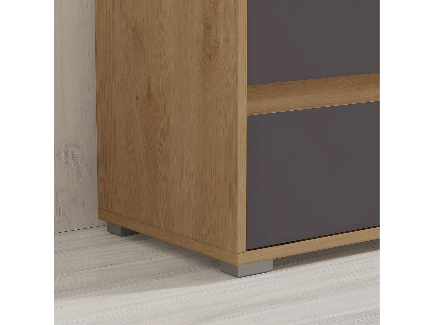 Torino armoire de rangement 1 porte, 2 tiroirs chêne décor.