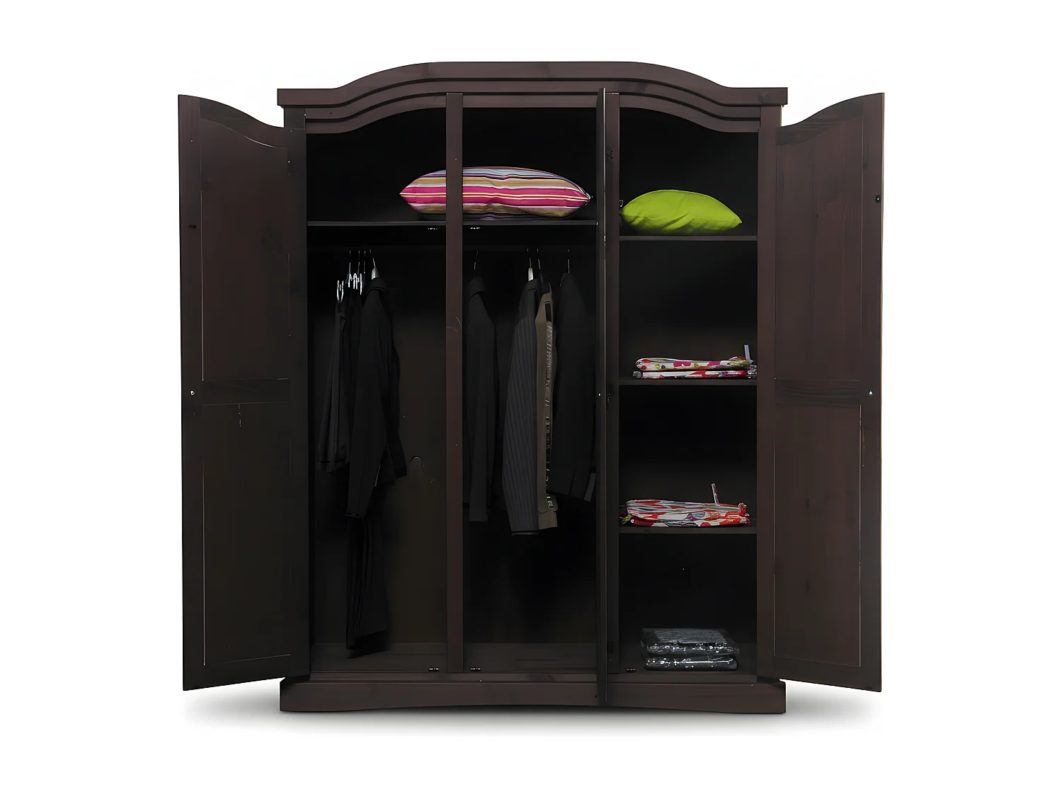 Bruine 3-deurs kledingkast Rico.