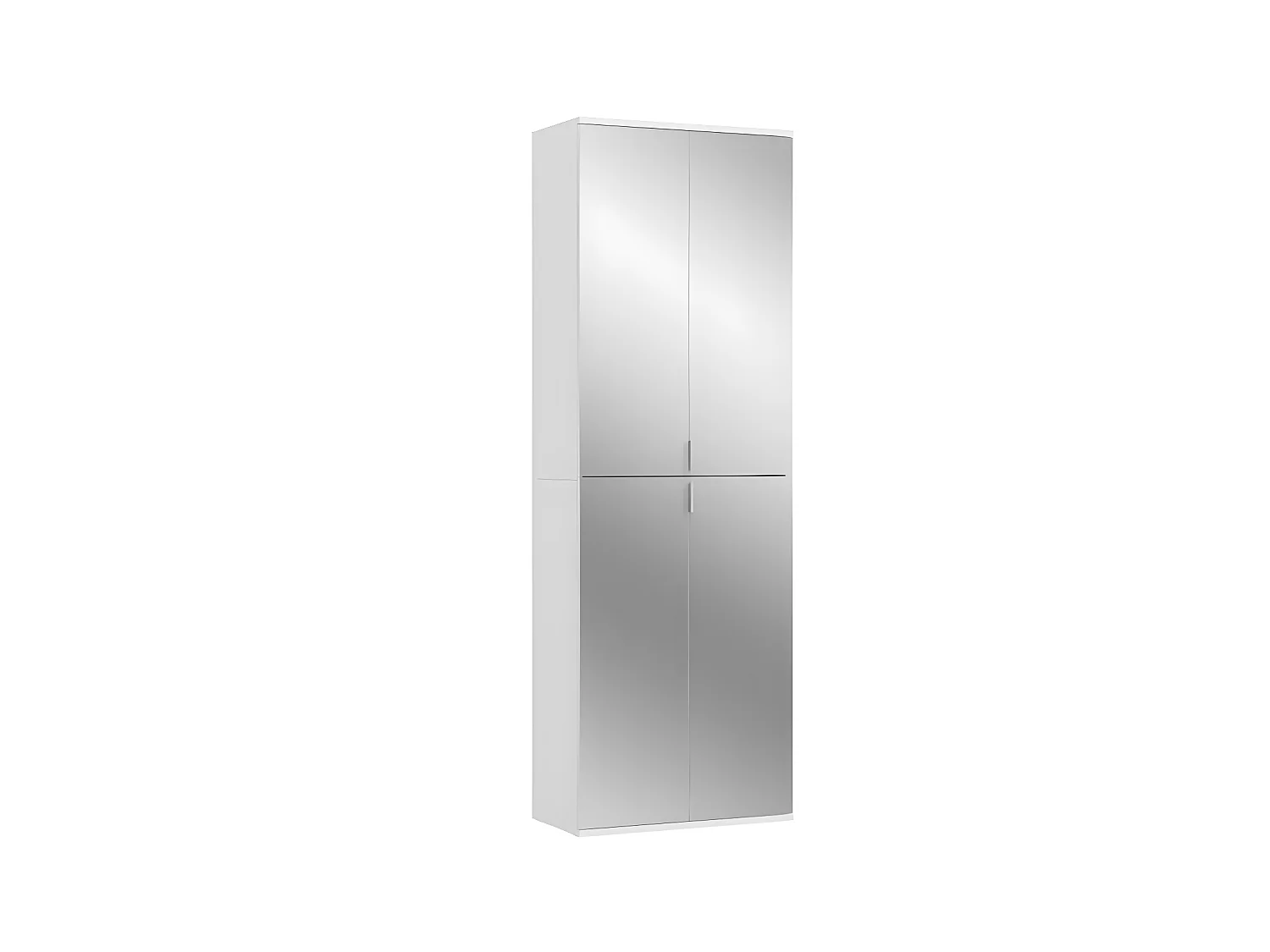 ProjektX armoire de rangement 4 portes blanche, miroir.