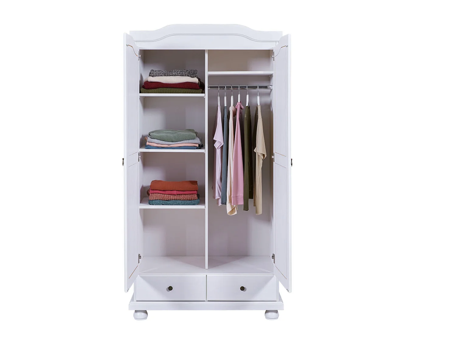 Reusal Armoire 2 portes, 2 tiroirs, blanc.