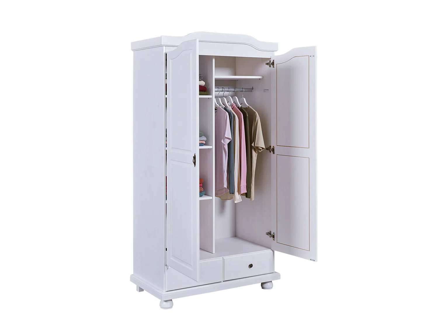 Reusal Armoire 2 portes, 2 tiroirs, blanc.