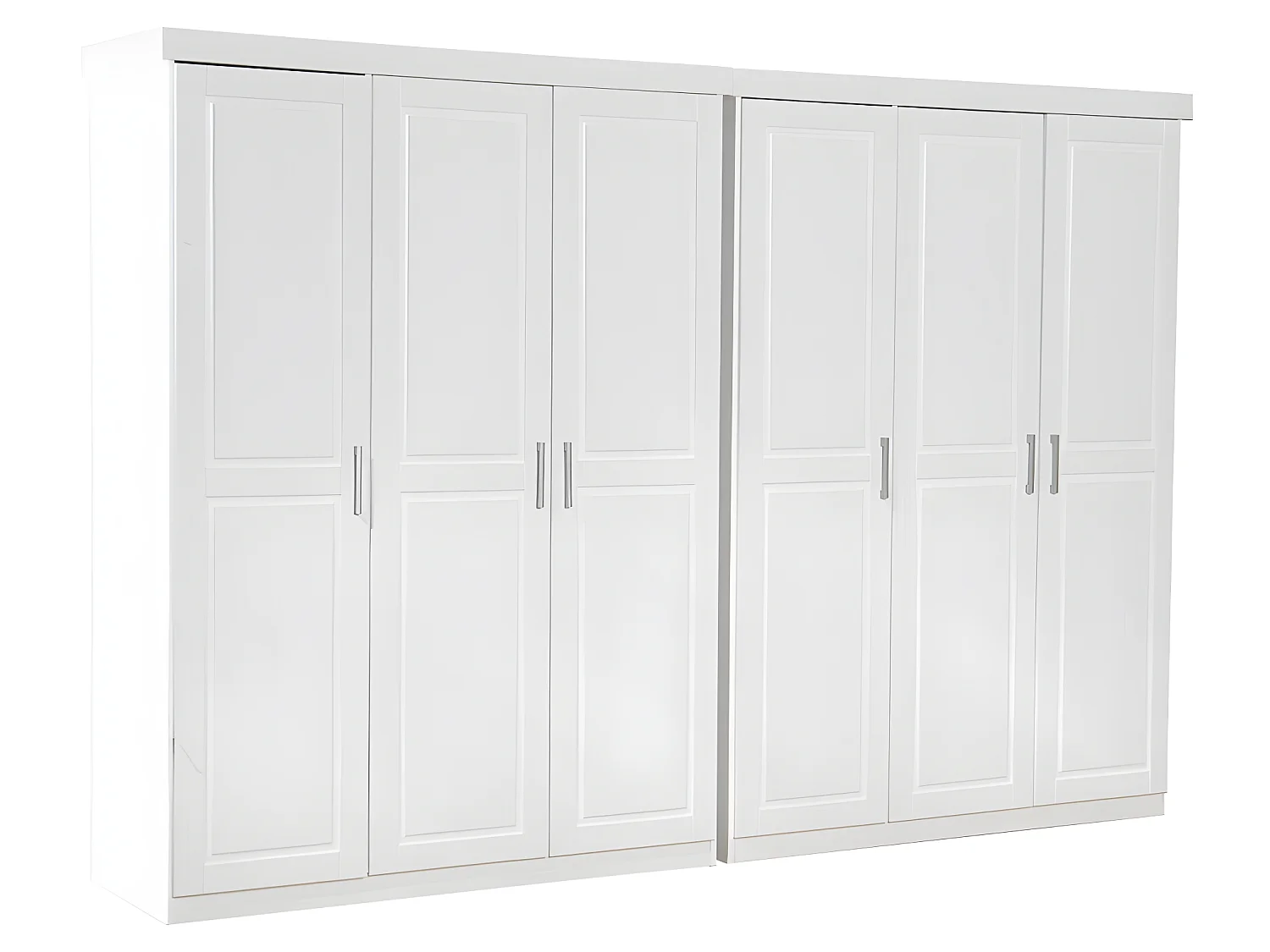 Magnus Armoire à vêtements 6 pièces, largeur 280 cm, hauteur 190 cm, blanc.