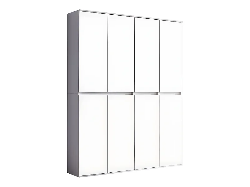 Minor Armoire 8 portes, blanc, miroir.