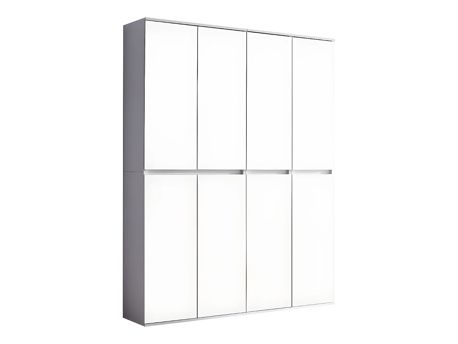 Minor Armoire 8 portes, blanc, miroir.