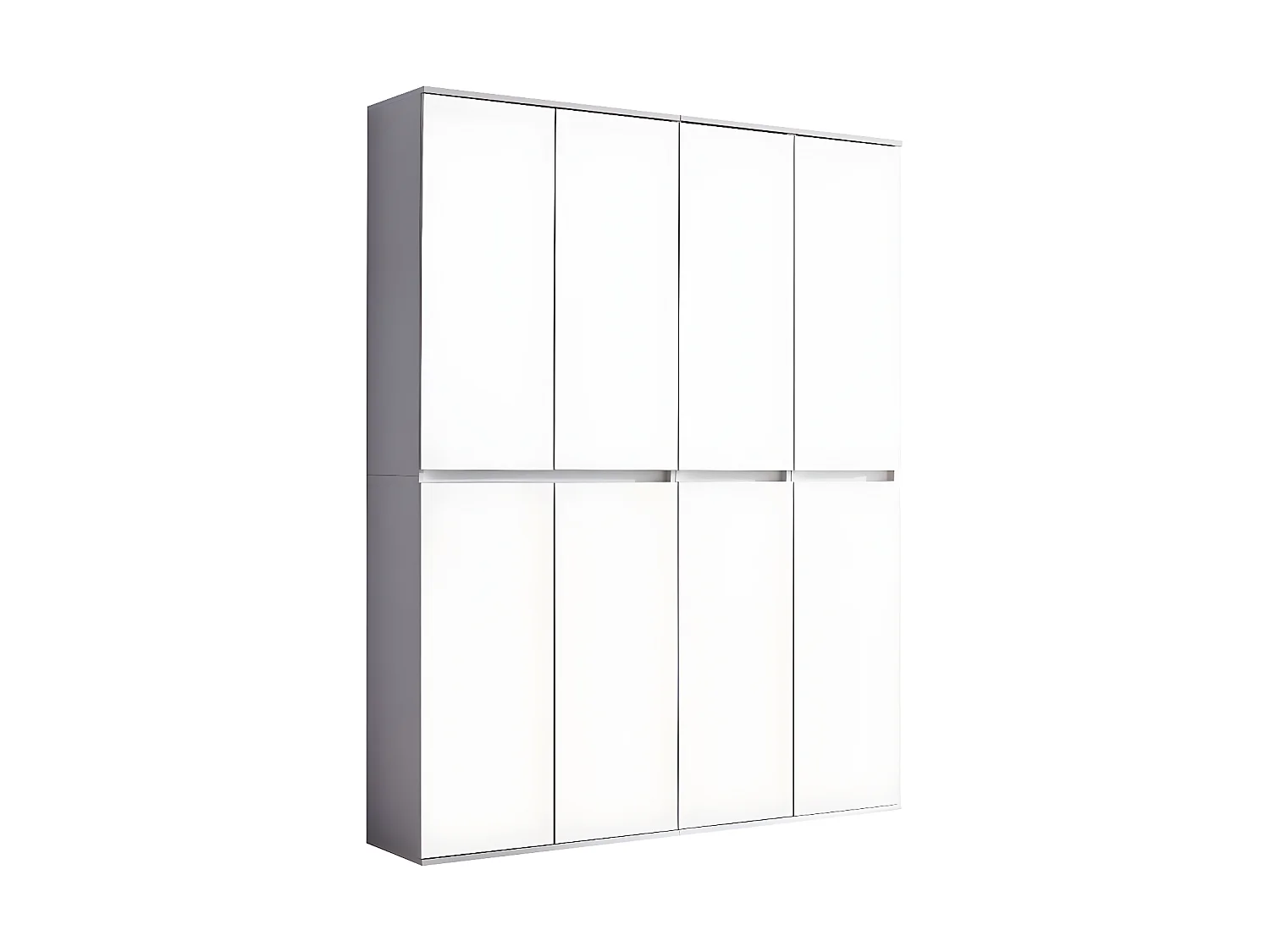 Minor Armoire 8 portes, blanc, miroir.
