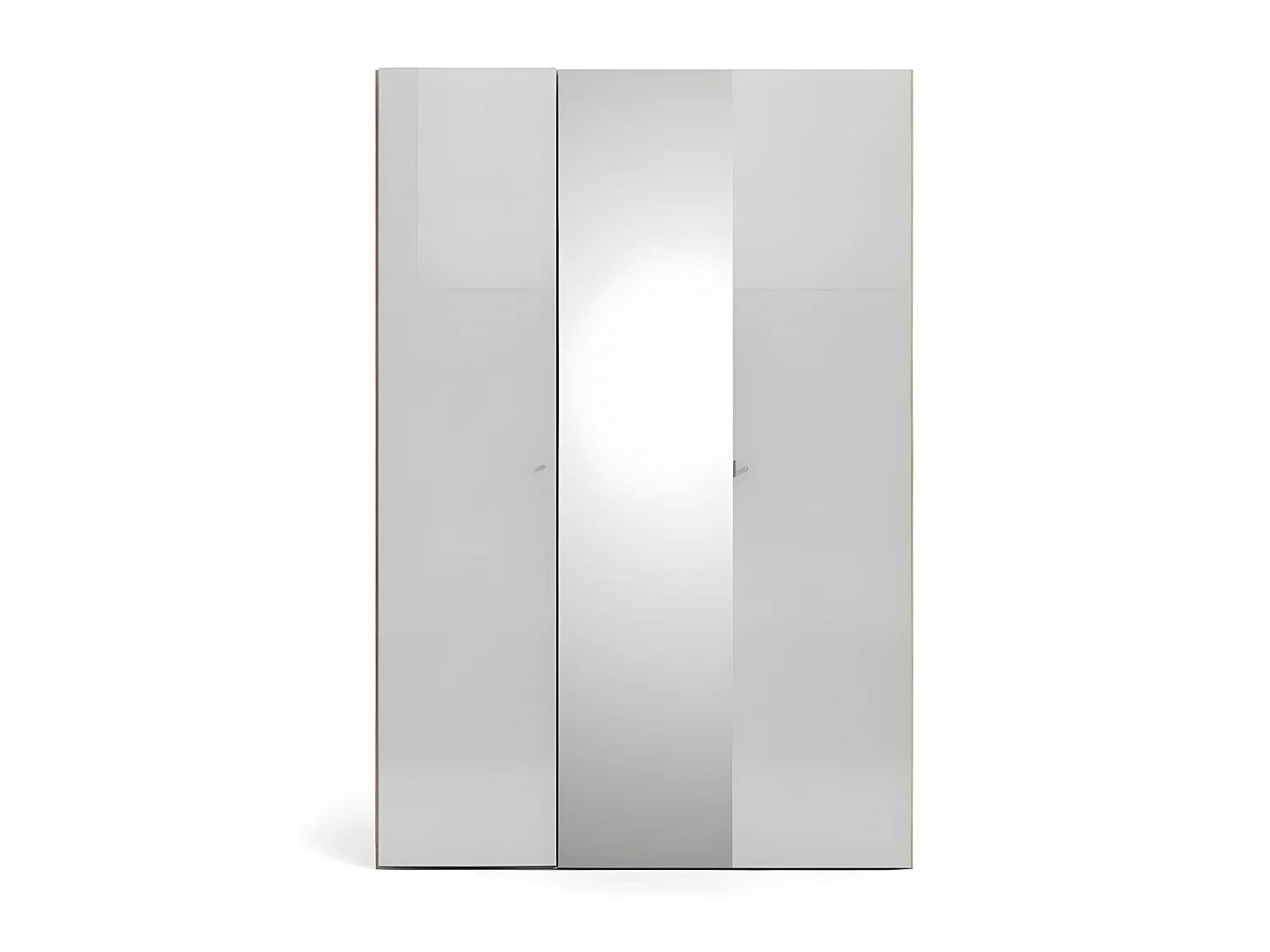 Saskia kledingkast 1 spiegeldeur + 2 deuren wit hoogglans en eiken decor.