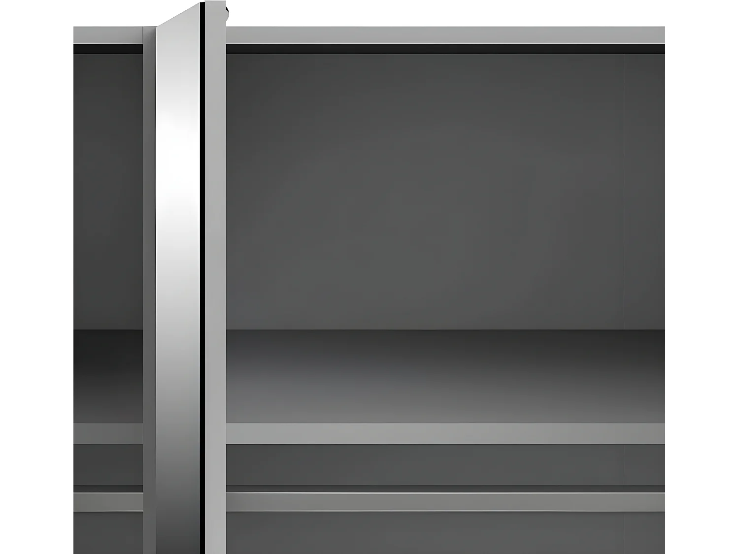 Saskia Armoire 1 porte miroir et 2 portes. Teinte blanc brillant et chêne.