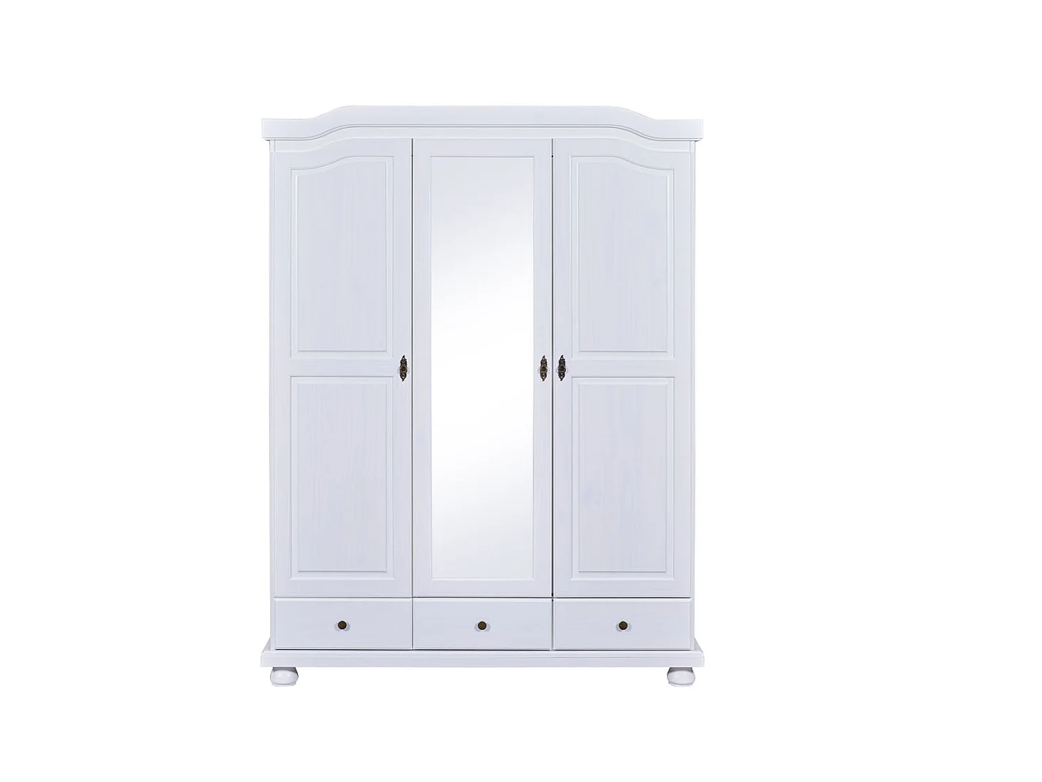 Kapco Armoire 2 portes, 1 porte miroir, 3 tiroirs, blanc.