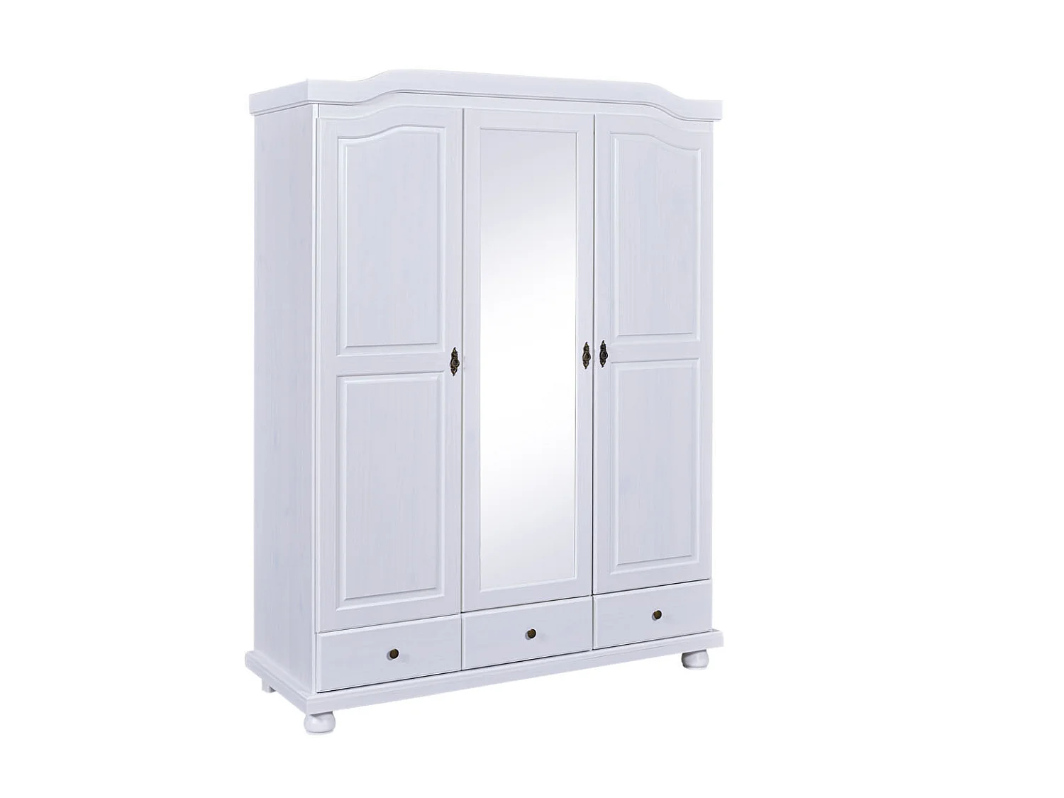 Kapco Kleiderschrank 2 Türen, 1 Spiegeltür, 3 Schubladen, weiss.