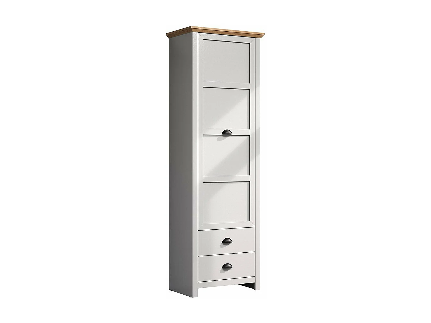 Landside Kleiderschrank 1 Tür, 2 Schubladen, grau.