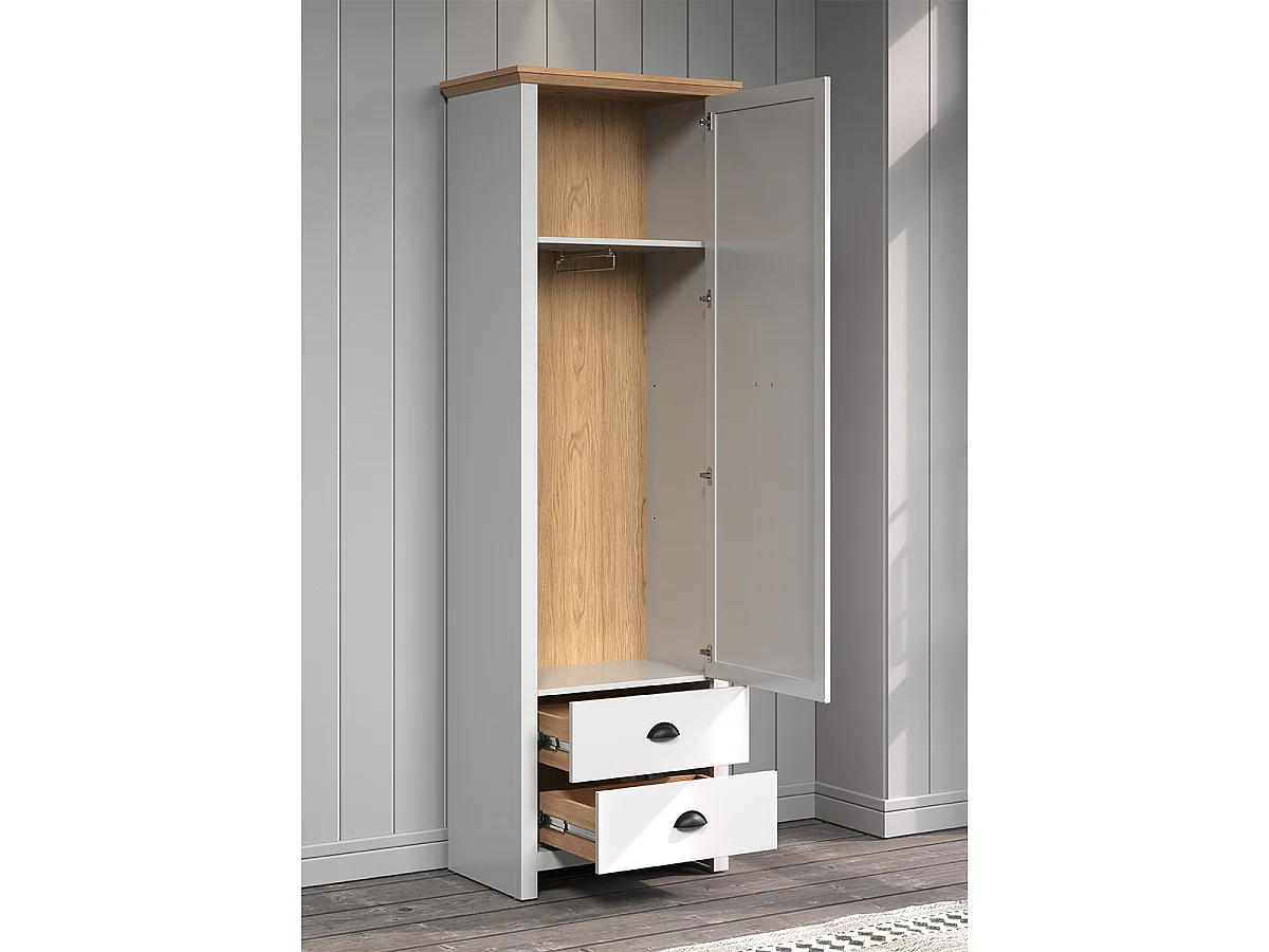 Szafka do przedpokoju 1 drzwi i 2 szuflady L65 cm - LANDSIDE