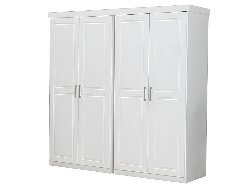 4deurs kast wit 2x2 Oslo kledingkast.
