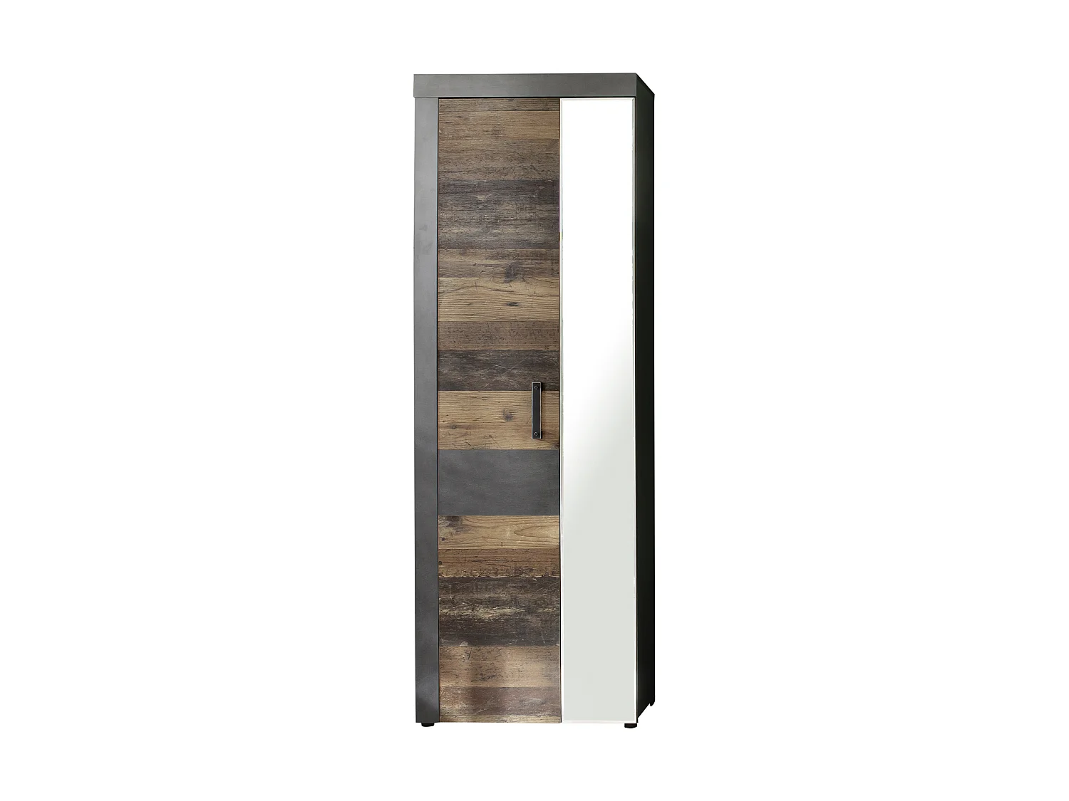 Irwin Armoire 2 portes, finition Matera, gris, style vieux bois.